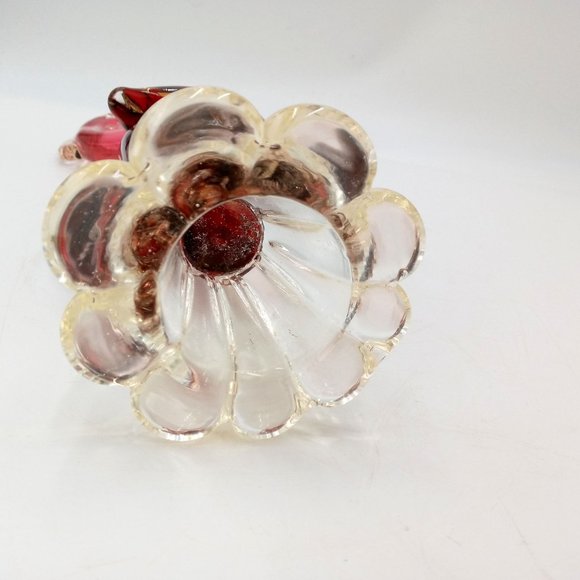 Large Venetian Glass Rooster Cranberry Red Clear Italian Murano Chicken 14 Inch - Picture 8 of 15